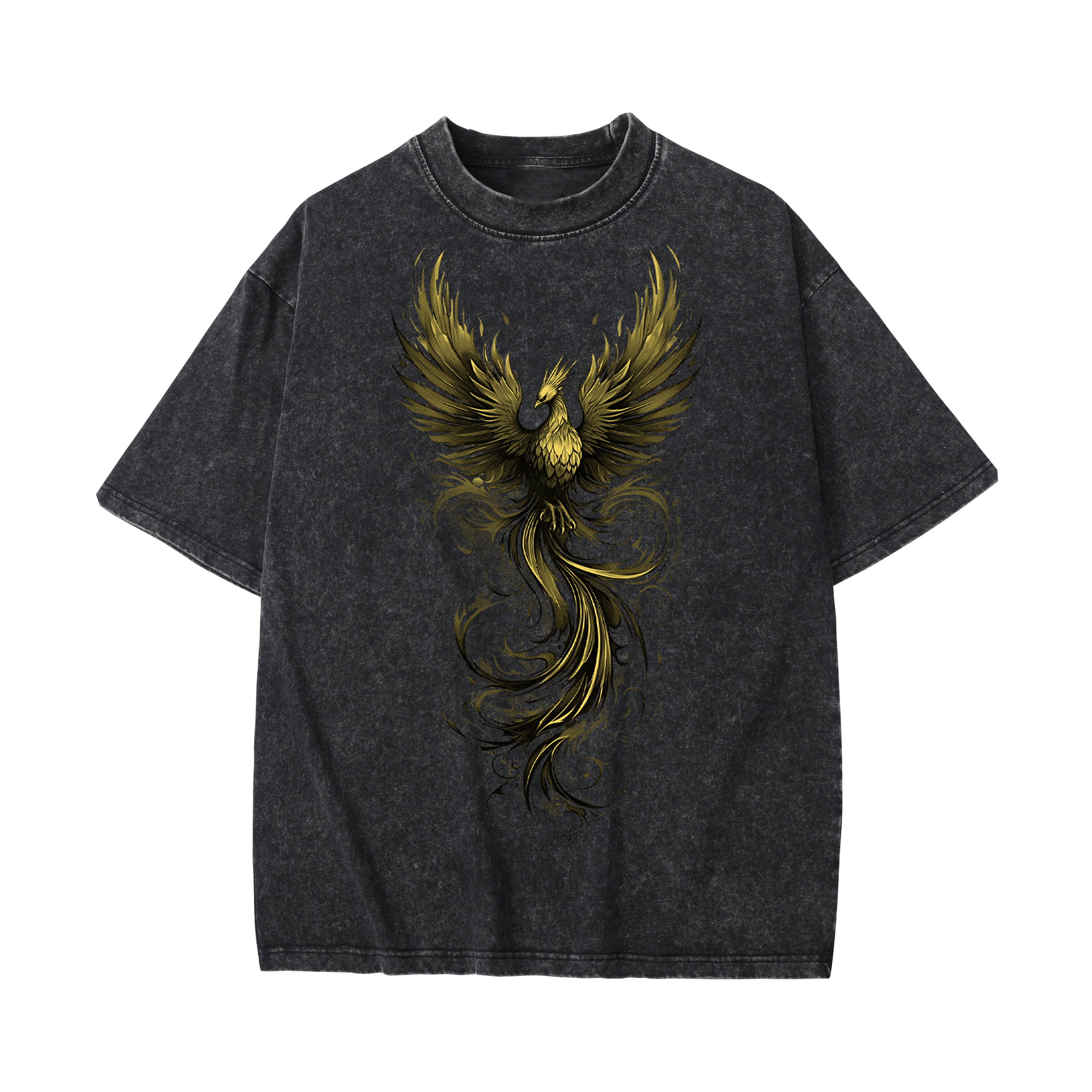 T-shirt men's top designer cotton T-shirt Hot stamping phoenix short sleeved clothing high-quality fashionable T-shirt