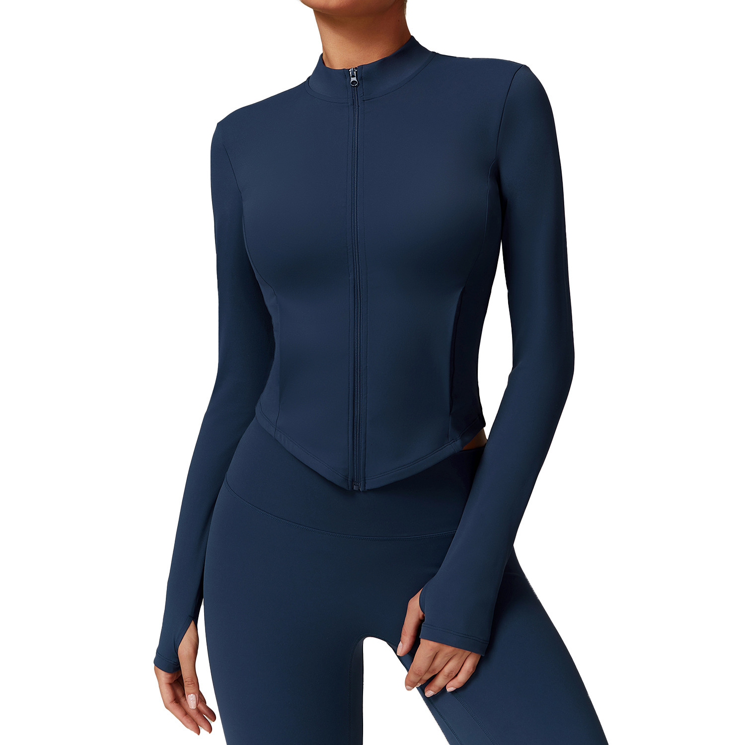 Set Yoga Exchanges Stand Collar Yoga Jacket Fleece Lined Running Windproof Warm Top Sports Fitness Coat 2 Piece Set Women Designer