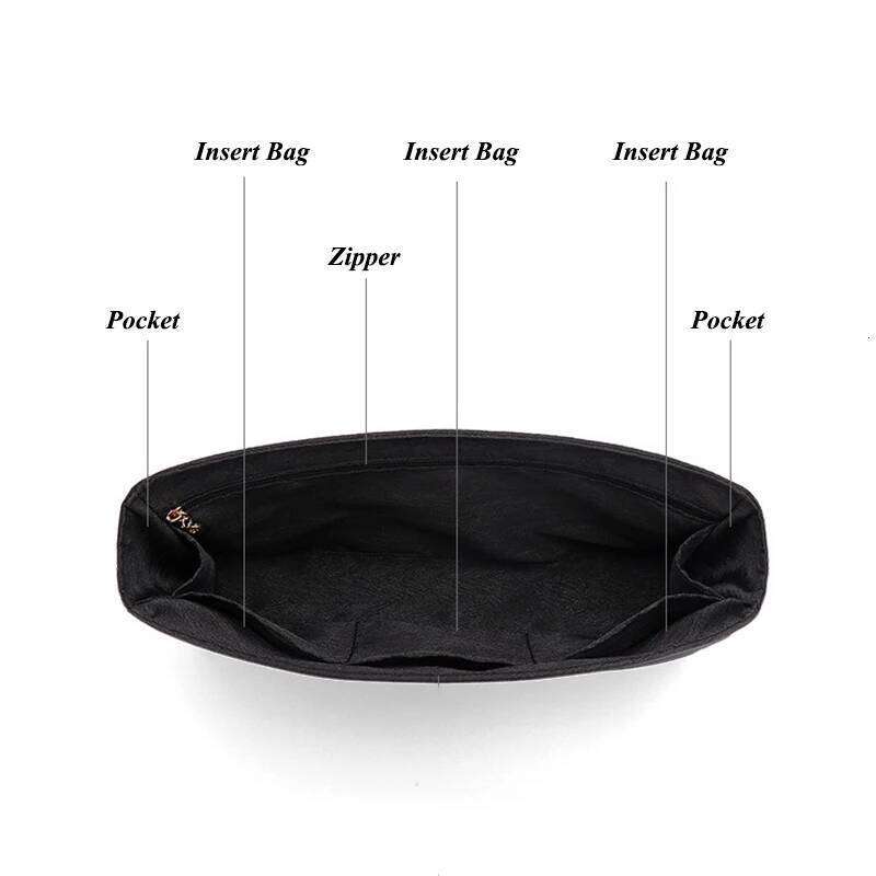 Satin Organizer Insert C 22 Small Multi-Functional Cosmetic Pouch & Scratch-Resistant Inner Protector for Handbag