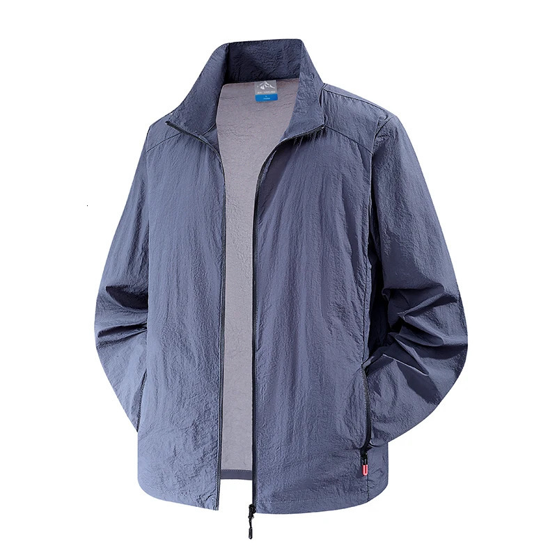 Mens UPF 50 Light Jacket Full Zip Sun Protection Coats Long Sleeve Sun Shirts for Men Hiking Fishing Zip Pockets 250520