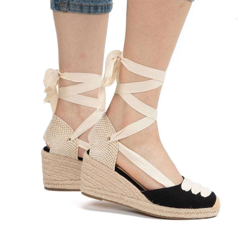 Sandalias Mujer Women's Wedge Espadrille Sandals Comfortable Slippers Ladies Womens Casual Shoes Breathable Flax Canvas Pumps