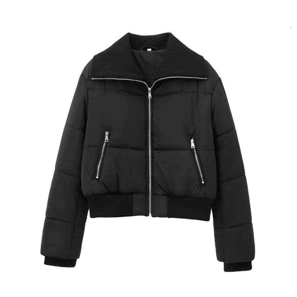 UNIZERA ribbed decorative layer pilot short autumn and winter new product women's cotton jacket