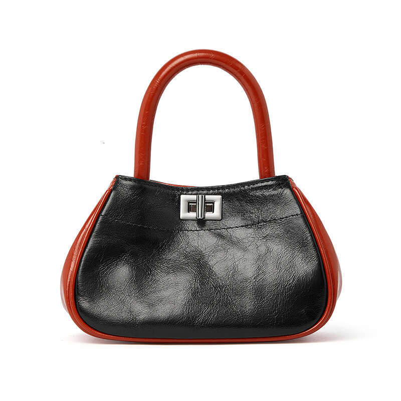High-end First Layer Oil Wax Cowhide Handbag New Simple Elegant Versatile Shoulder Trendy Crossbody Bag