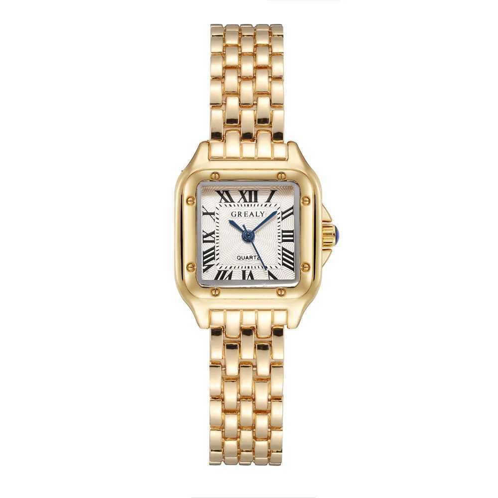 Womens Fashion Square Watches Gold Alloy Strap 2025 Luxury Ladies Quartz Wristwatches Qualities Female Roman Scale Clock XJ250527
