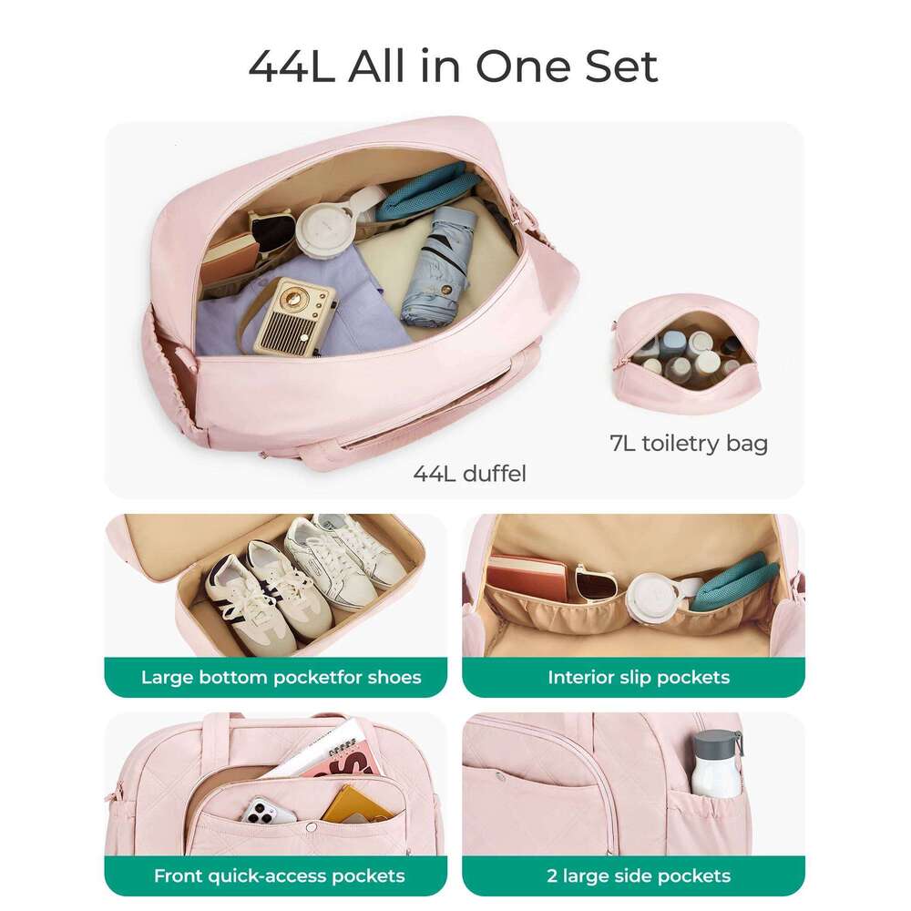 BAGSMART Travel Bag Large Capacity Lage Storage Bags with Shoe Compartment Personalized Weekender Overnight Carry on Organize
