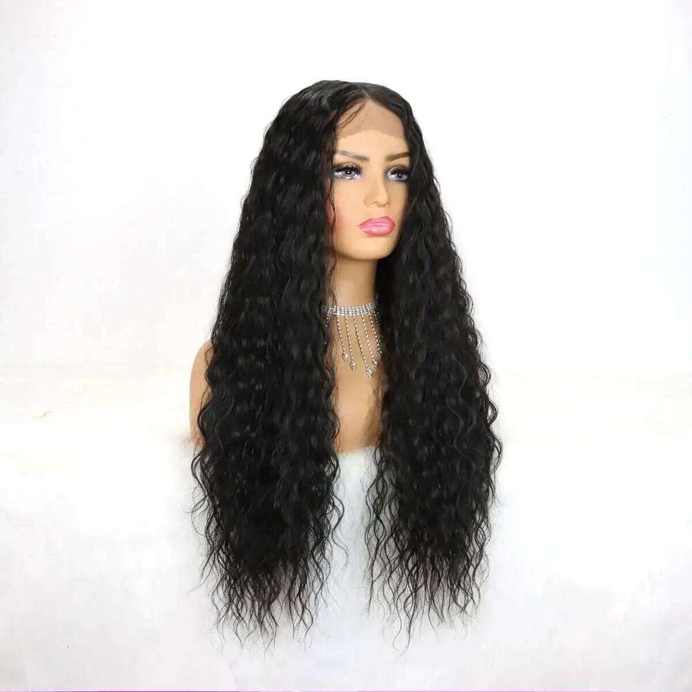 Wave Frontal 13X4 Deep for Black Women Curly Synthetic Front Wig Glueless Lace Wigs