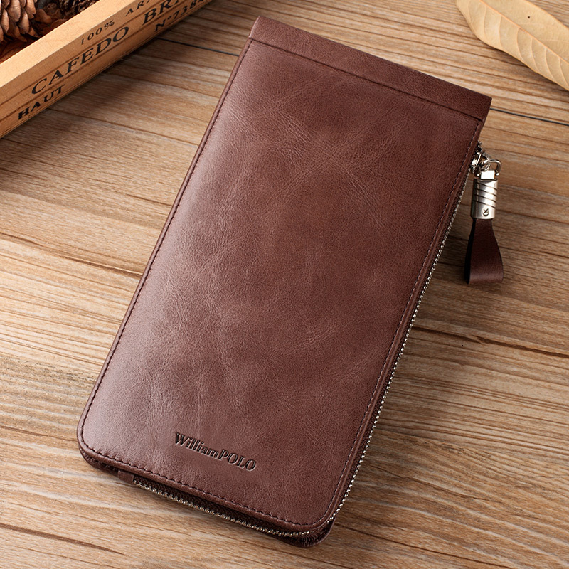 Free shipping designer wallet Emperor Paul Genuine Leather Multi-Card Slot Ultra-Thin Wallet Long Business Simple Large Capacity Card Holder Men'