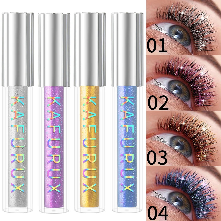 1pc Diamond Shine Waterproof Volume Curl Mascara Glitter Snow EffectSmudge-proof Eye Makeup for All Skin Types Women Cosmetics 250523
