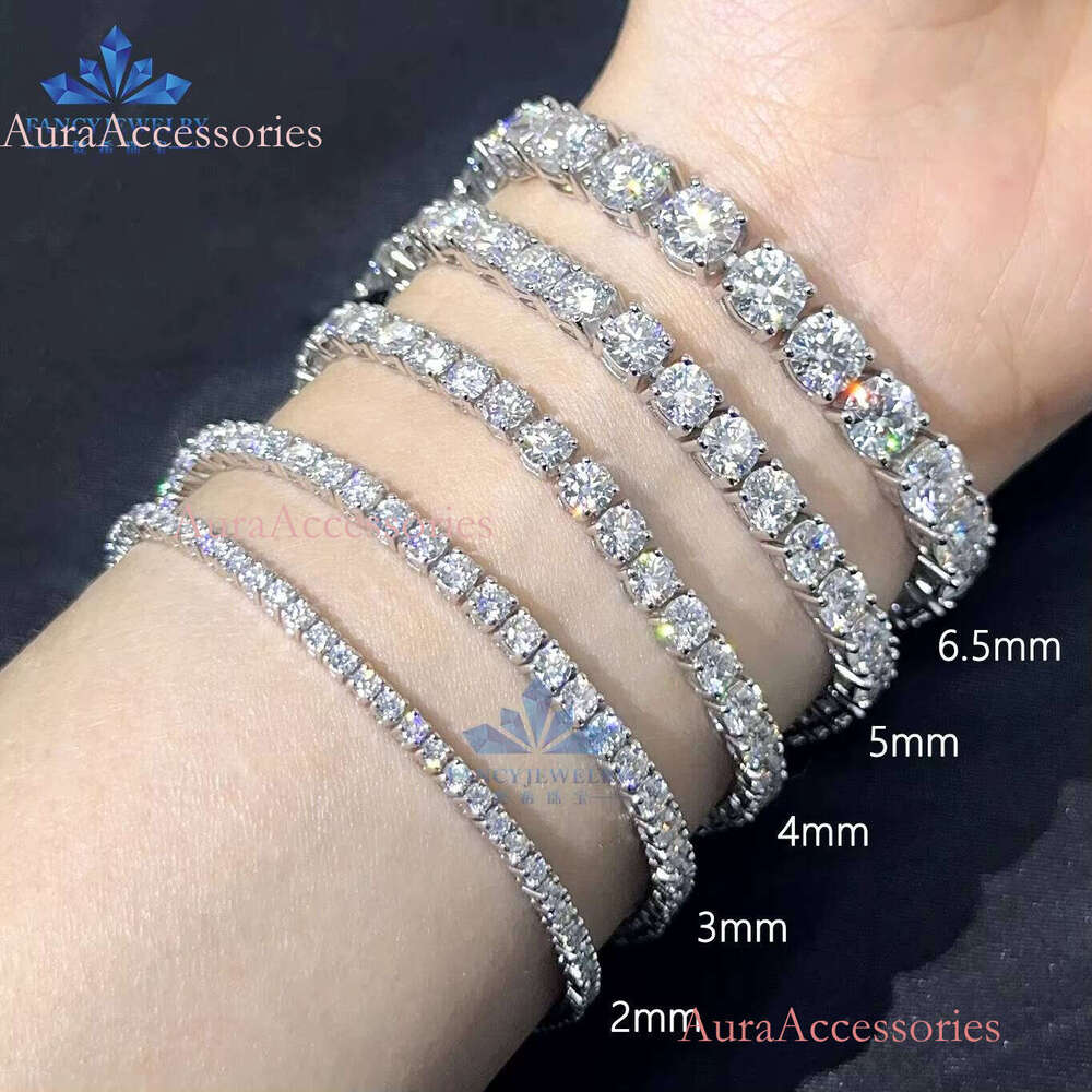 RTS Direct Factory Delivery Sier Tennis Chain D VVS1 Brilliant Cut 2mm 3mm 4mm Moissanite Dia Geometric Shape Gift