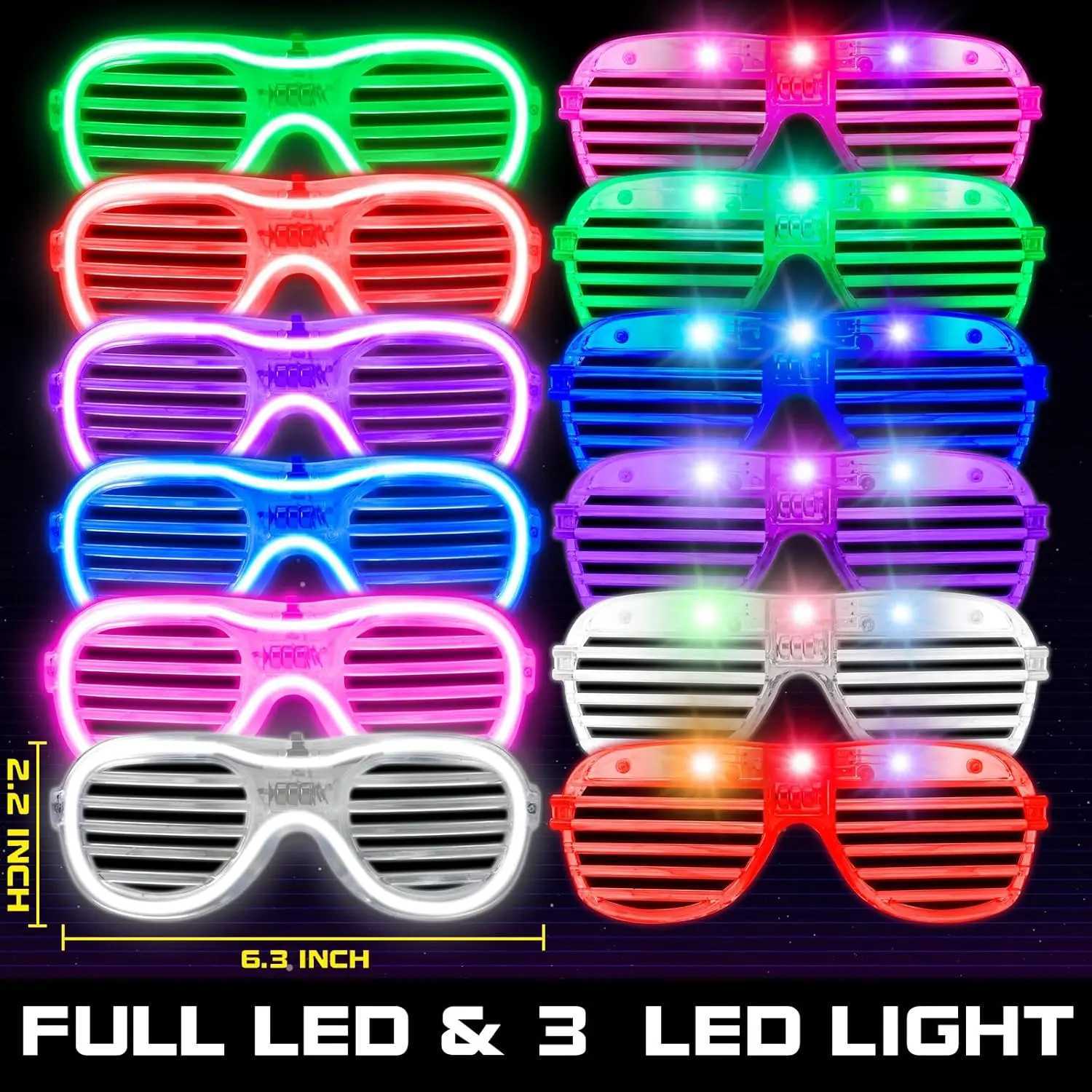 96Pcs Neon Glow Party Supplies Light Up Glasses Foam Sticks LED Bracelets for Birthdays Halloween Weddings Raves W250528