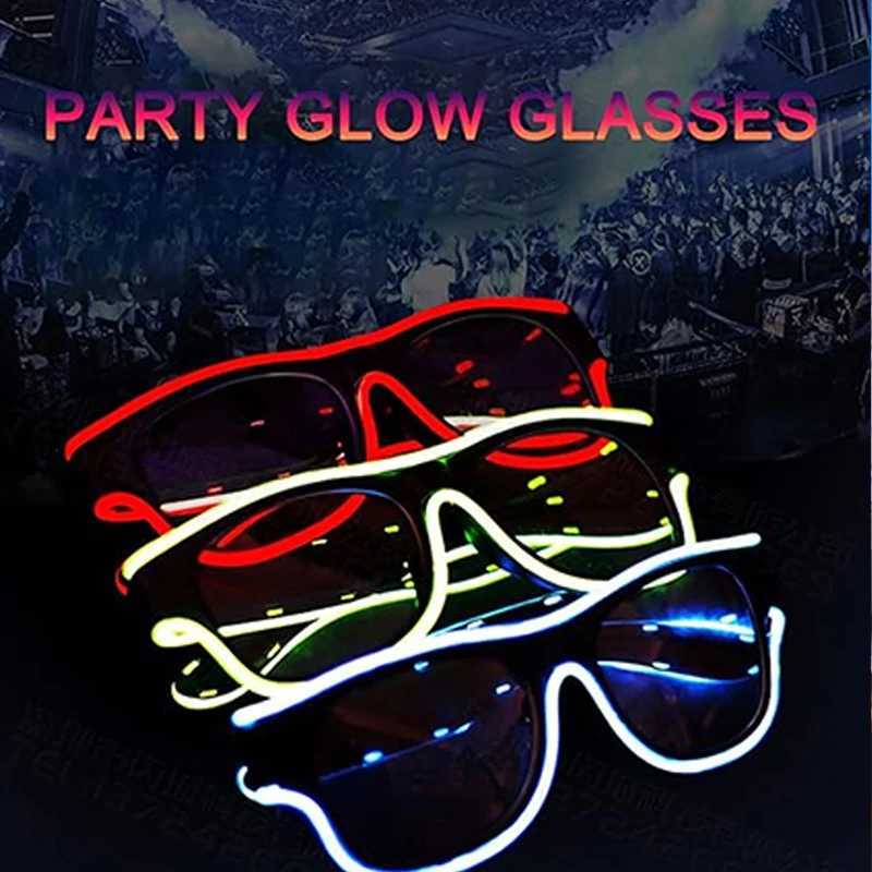 Wireless LED Glasses Party Light Up Glasses Neon Party Flashing Glasses EL Wire Glowing Glow Sunglasses Bright Light Supplies W250528