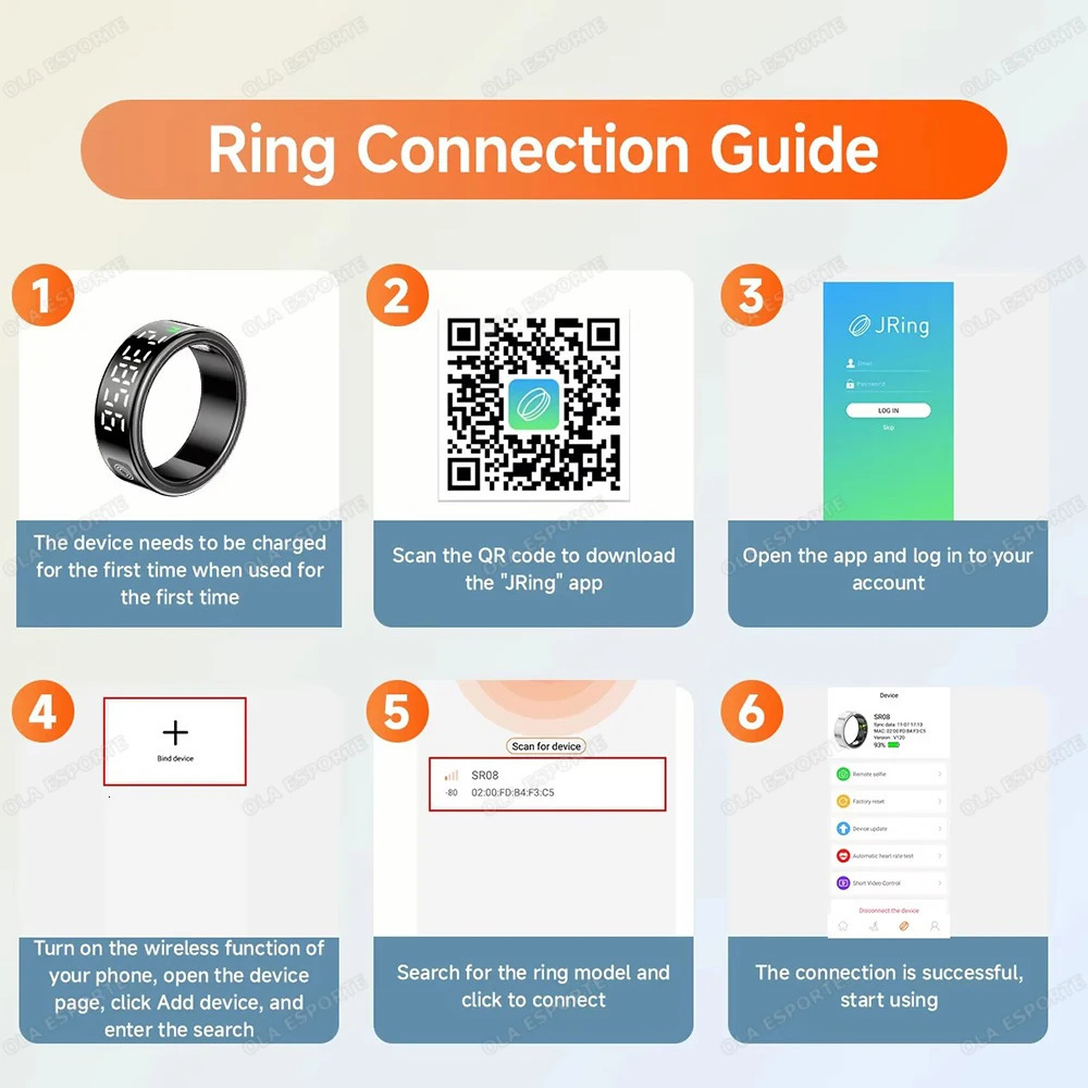 5ATM Waterproof Smart Ring Support Display Screen Gesture Operated Camera Video Health Monitor For Smartring 250519