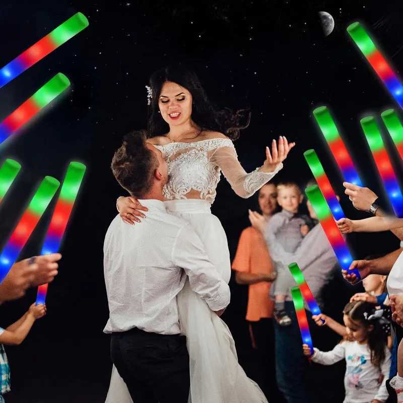 100 PCS Foam Glow Sticks Party Favors Bulk LED Foam Light Up Sticks with 3 Modes Color Flashing Glow Party Supplies for Women W250528