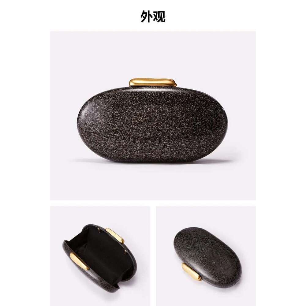 2025 Designer New Marble Texture Black Evening Bag Acrylic Clutch Women Wedding, Prom, Party Perfect Gift For Dating