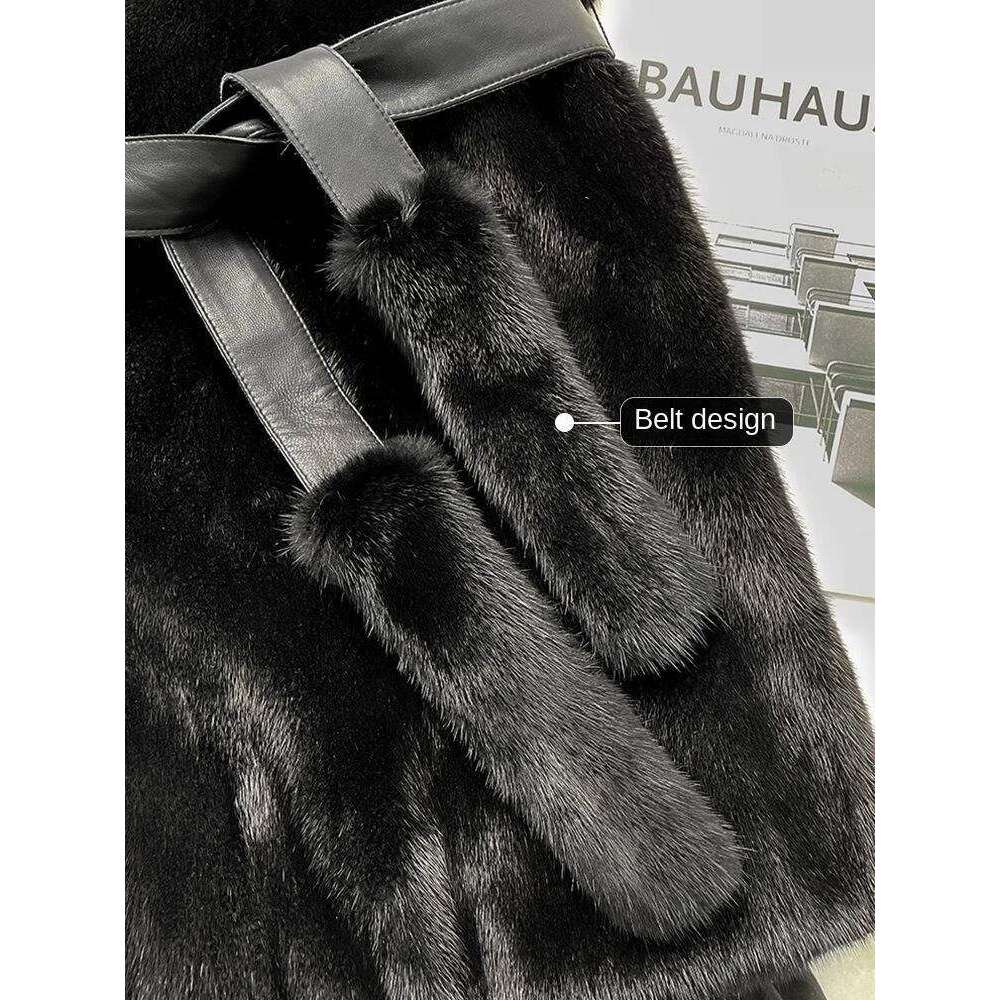 Veet Coat for Women, Faux Mink Fur Jacket , Thicken Outwear, Loose Casual, Long and Warm, Female Fashion, New, Winter, 2023