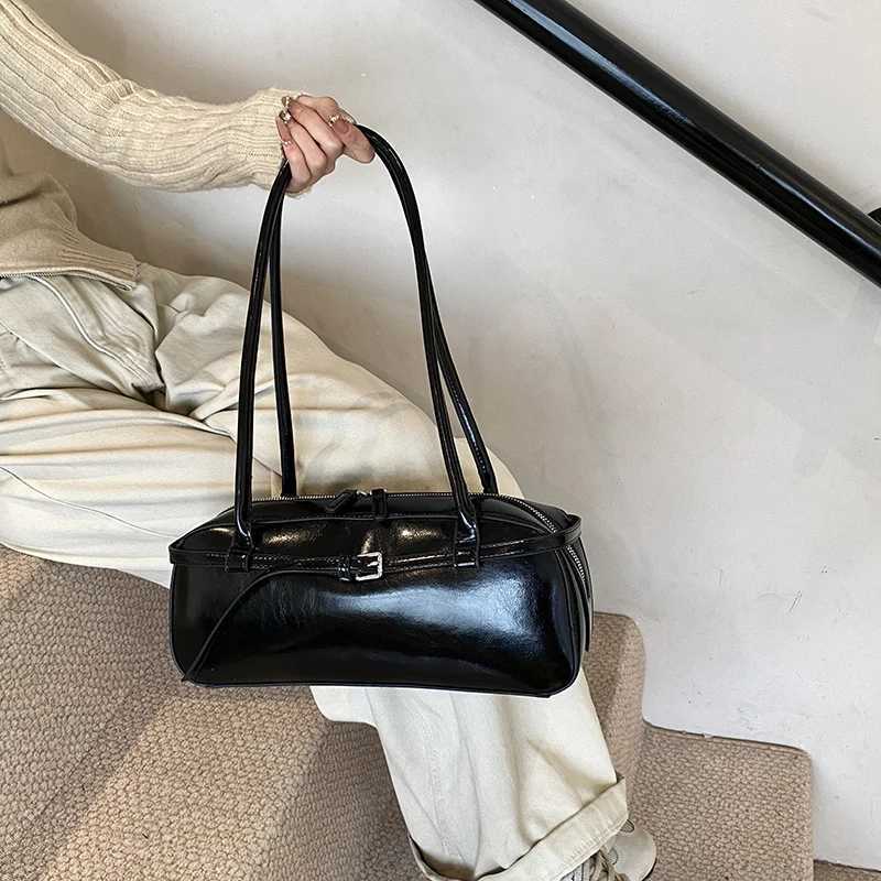 2025 Retro Womens Satchel Hobo Bag PU Leather Underarm Bag Designer Large Capacity Autumn and Winter Commuter Shoulder Bag Y250528