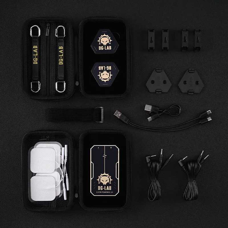 DG-LAB COYOTE E-Stim Powerbox 3.0 PawPrints Wireless Button Metal Bipolar Electrode Electro Shock Stimulator Sex Toys z250528