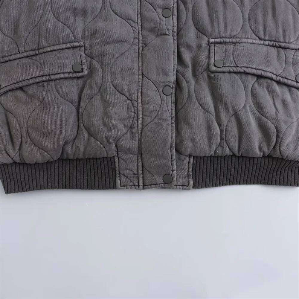 UNIZERA Autumn and Winter New Women's Casual Standing Collar Long Sleeve Versatile Cotton Loose Pilot Jacket Coat