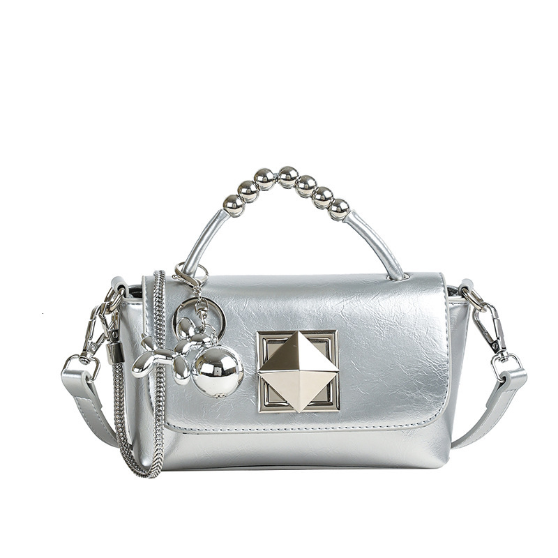 Women's Shoulder Bag Free Shipping Designer Bag European Fashion High-end Trendy Small Square Bag New Chain Bag Patent Leather Mini Hand-held Cro