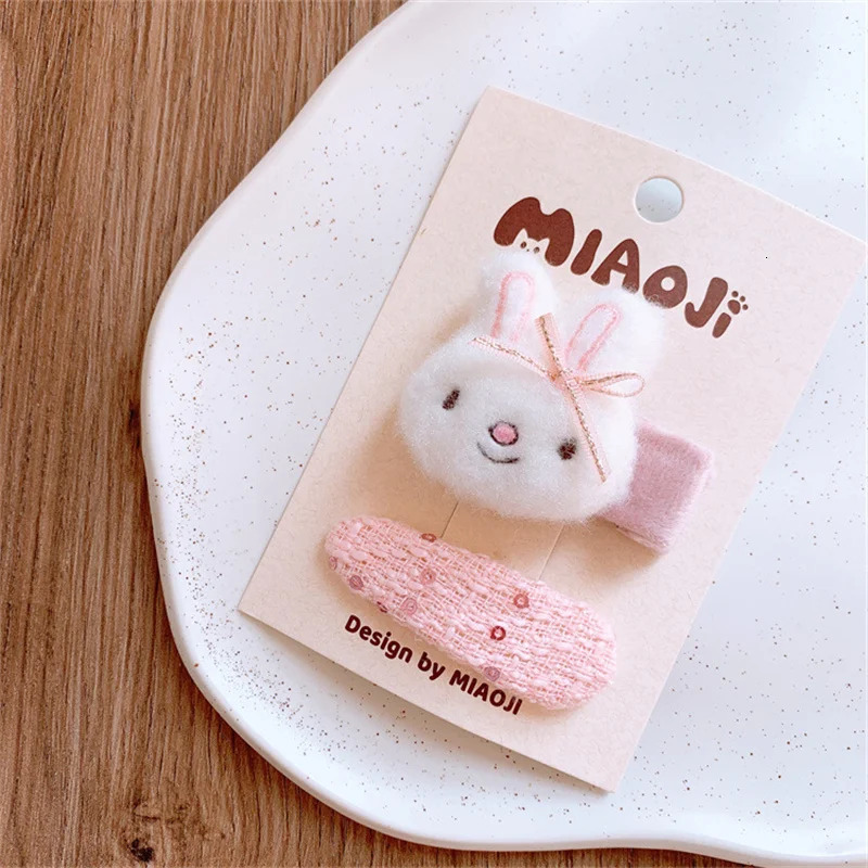 Cute Cartoon Plush Rabbit Princess Hairpins Children Girls Hair Clips Barrettes Accessories Hairclip Headwear Headdress Ornament 250528