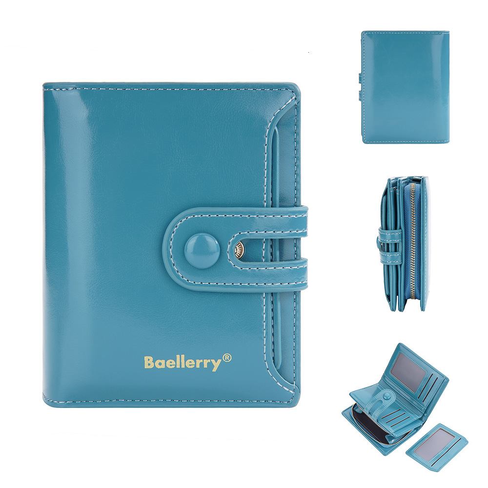 Free Shipping Designer Wallet New Women's High-end Card Bag Integrated Short Oil Wax Leather Student Ins Coin Wallet With Coin Strap