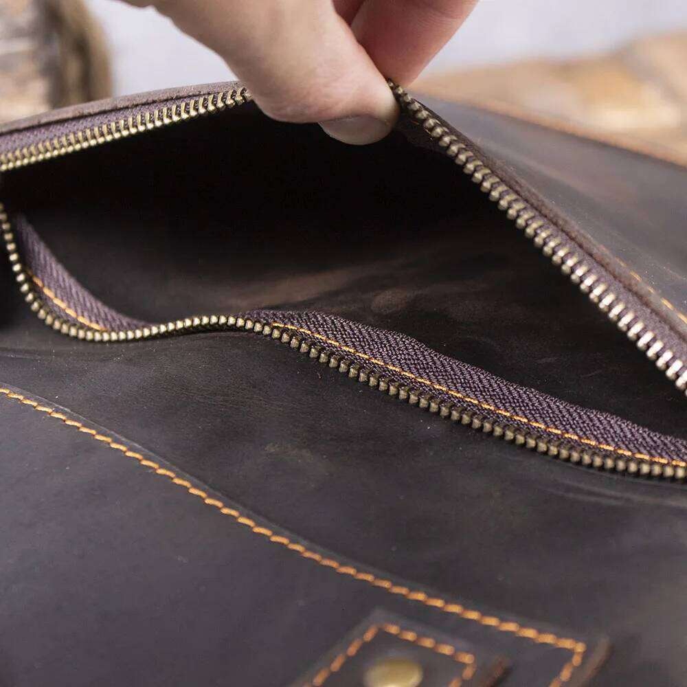 S.WORKER Vintage Genuine Men's Handbag Cowhide Briefcase Shoulder Women Casual Tote Bag 2020 NEW Crazy-horse Leather