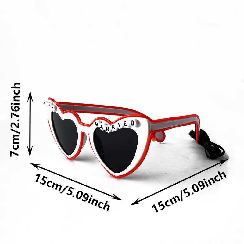 LED Just Married Glasses Wedding Party Bridal Shower Bride To Be Gift Wedding Decorations For Ceremony Light Married Sunglasses W250528