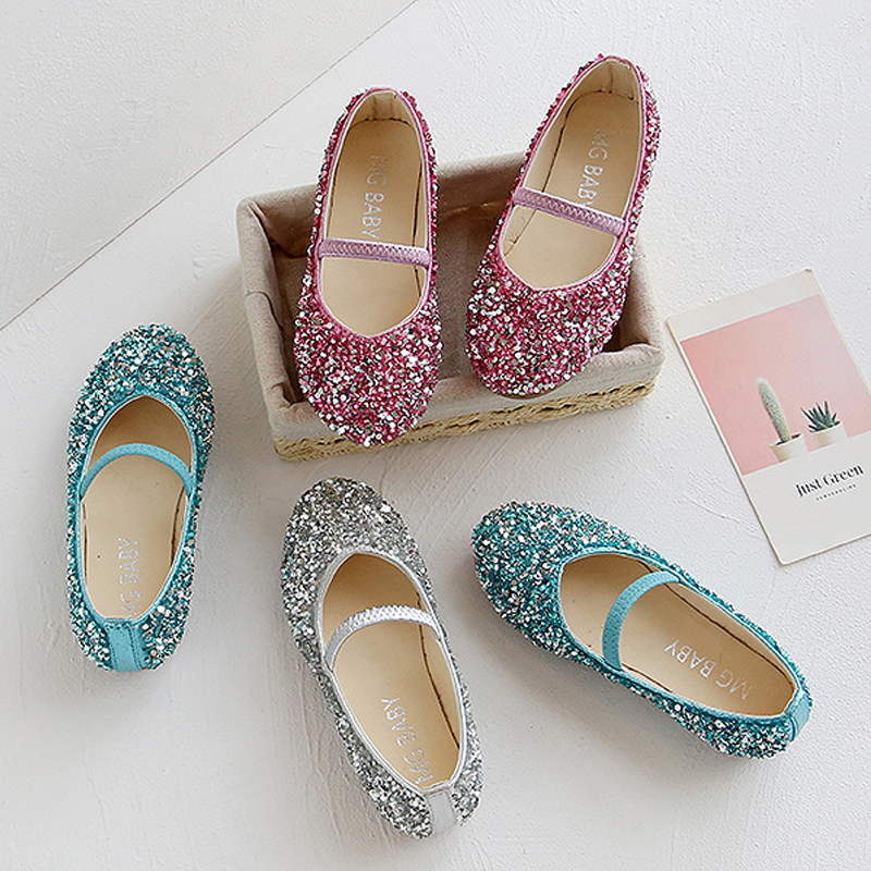 Girls Sandals Low Heel Shallow Cut Sequin Princess Shoes Kidsnest Toddler Flat Sandals Pearl Decorative Youth Kids Shoes Sizes US5.5C-US3Y K0681