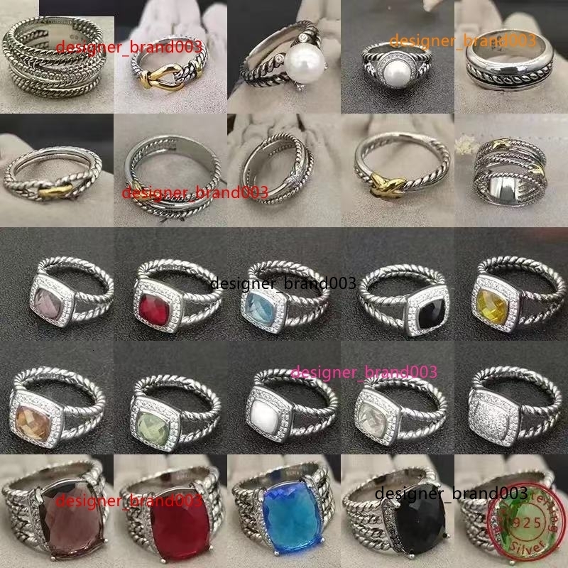 Hot selling band Rings Twisted Two Color Cross pearls Designer Ring for Women 925 Sterling Silver Vintage dy Jewelry Luxury Diamond Wedding Fashion Gift