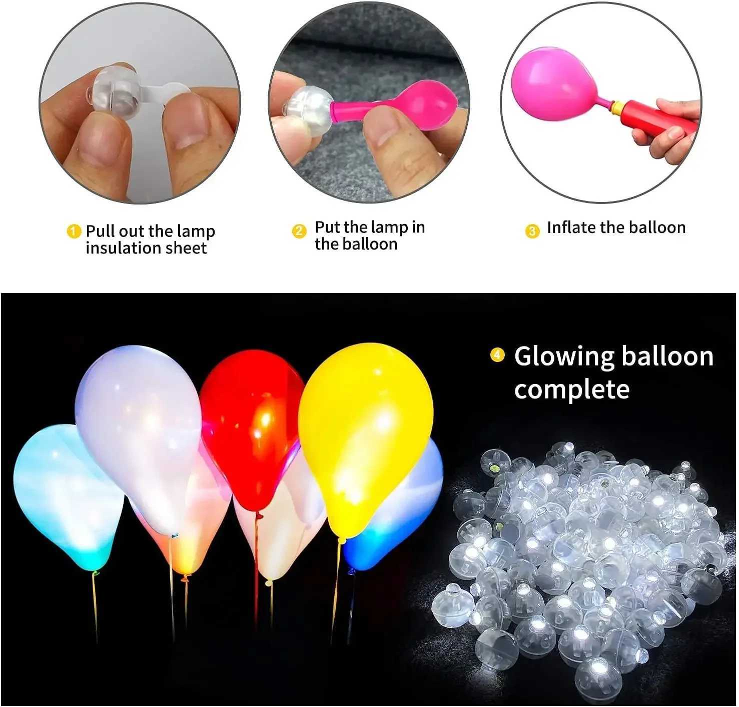 10-100Pcs Luminous Tumbler Ball Lamp Mini LED Balloon Light Colorful Flashing Lantern Christmas Wedding Birthday Party Decor W250528