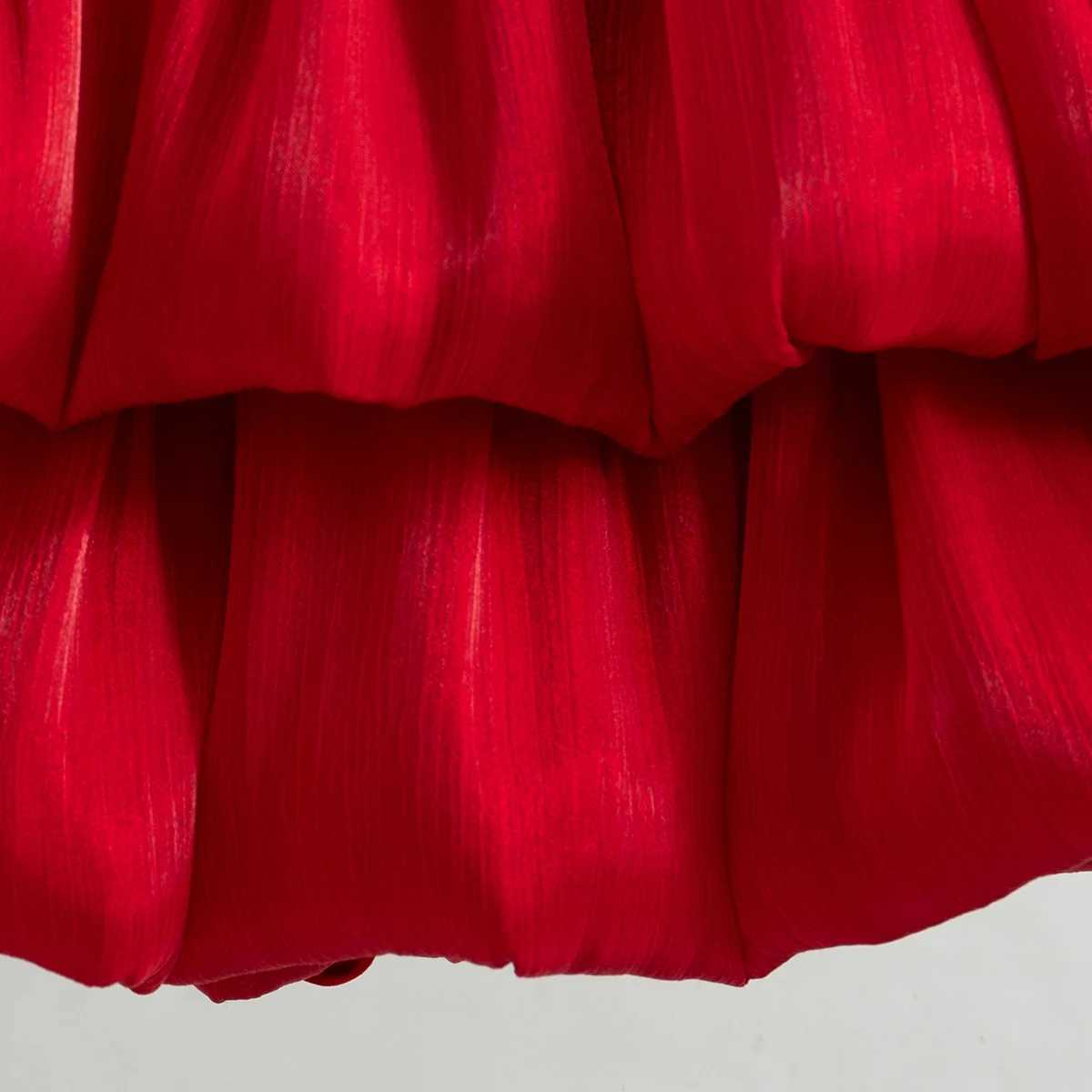 Summer New Style Two Tulip Suspender Flower Bud Skirt For Girls Aged 0-3 Double Layered Flying Sleeve Solid Color Dress X250528