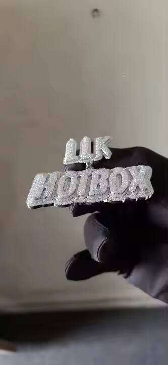 Custom Sterling Sier Moissanite Dia Name Pendant with Rapper Style Iced Out Letters for Men and Women CZ Optional