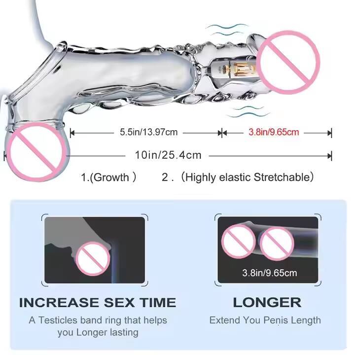 Transparent G-spot Sleeve Dildo Masturbation Stimulating Male Point Vibrator Sexy Adult Sex Toy