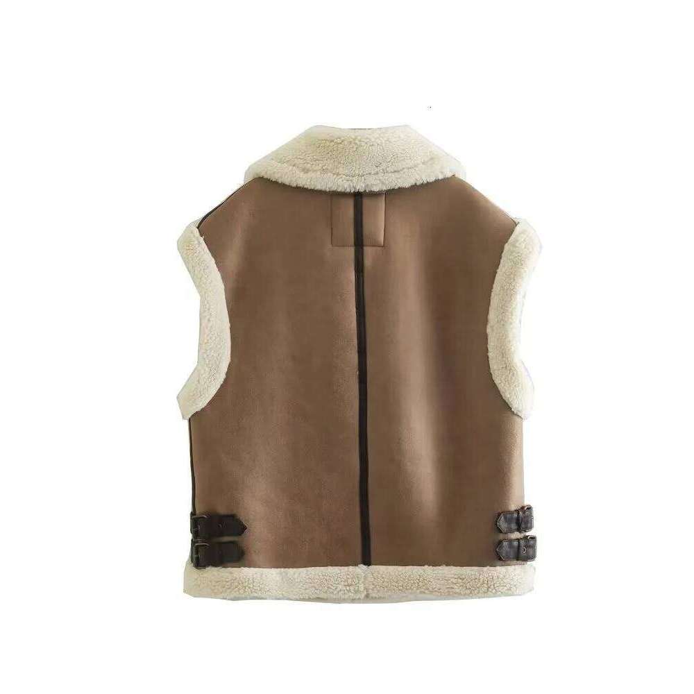 2024 European American style autumn winter new women's clothing and fur thickened vest for women
