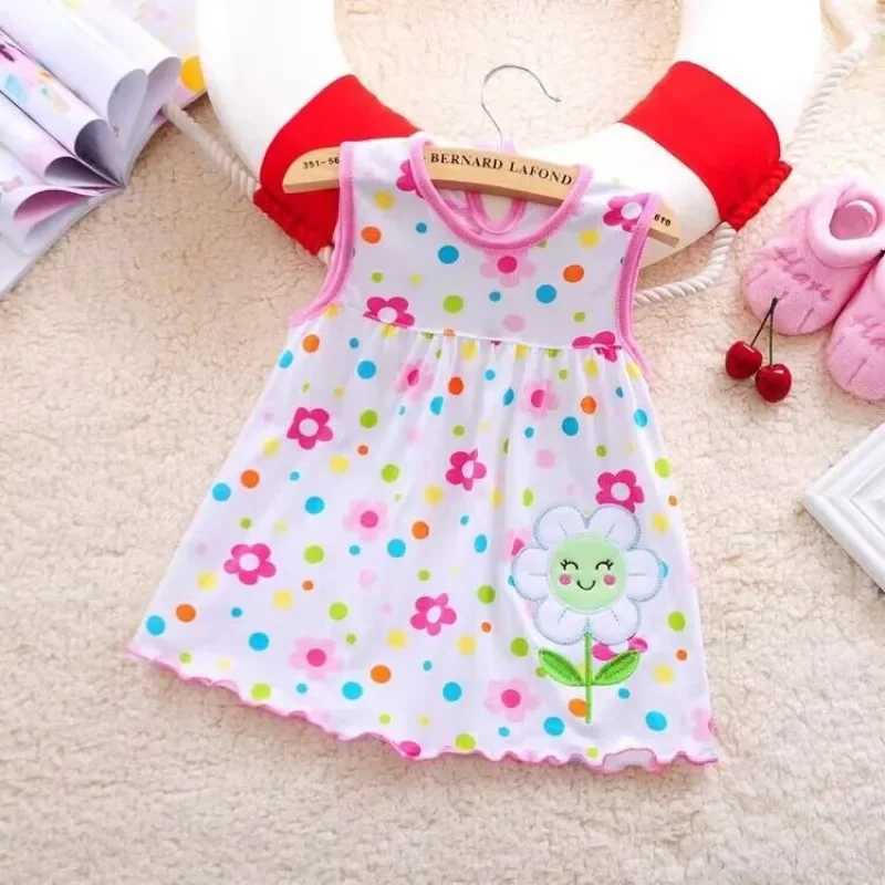 Baby Girl Dresses Girls Infant Cotton Sleeveless Dress Summer Baby Dress Printed +Embroidery X250528