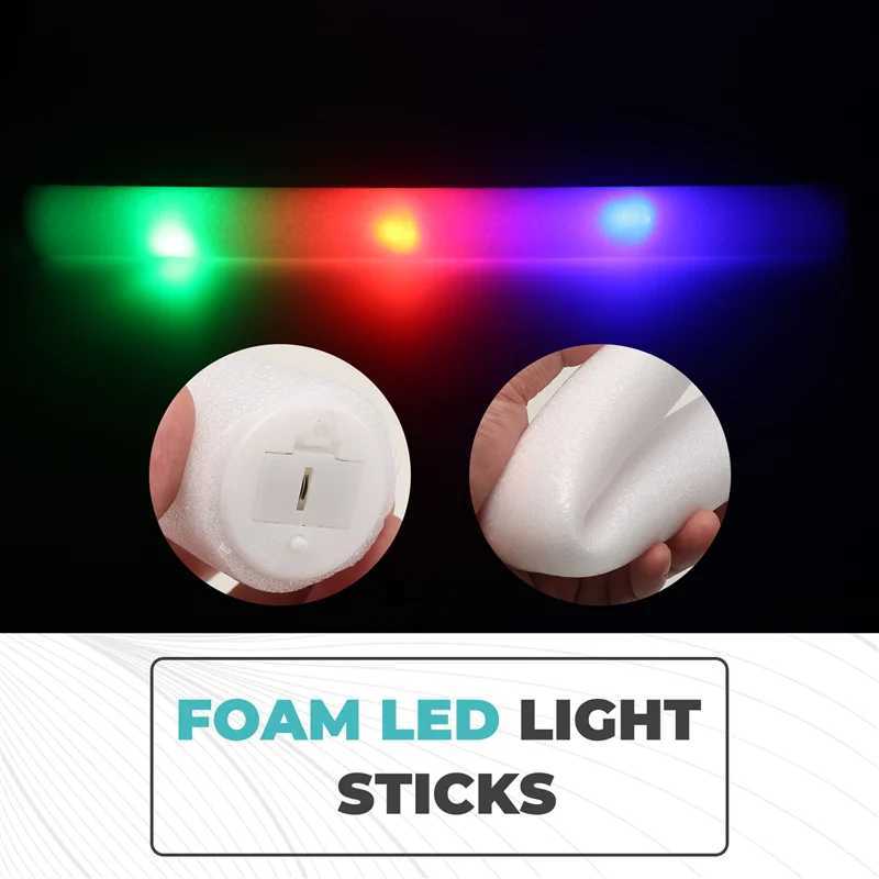 AB09-20Pcs White Bulk Colorful LED Glow Sticks Cheer Tube Dark Light Birthday Wedding Party Supplies W250528