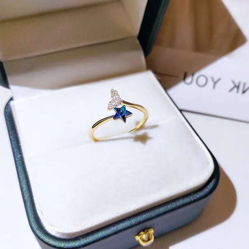 Beauty fish tail female ins personality, simple and cold style, open mouth ring, fashionable, niche, light , trendy, liquid food finger ring