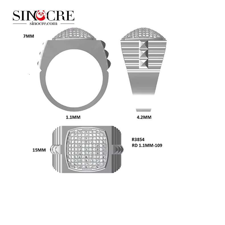 Bulk High Quality Diamond Vvs1 Moissanite Jewelry Sterling Silver 14k White Gold Plated Rings for Men Big