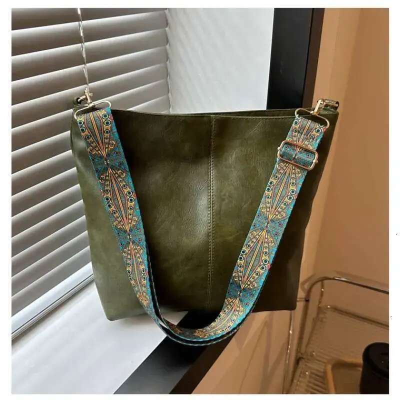 large capacity pu leather crossbody bag for women durable handheld bucket style