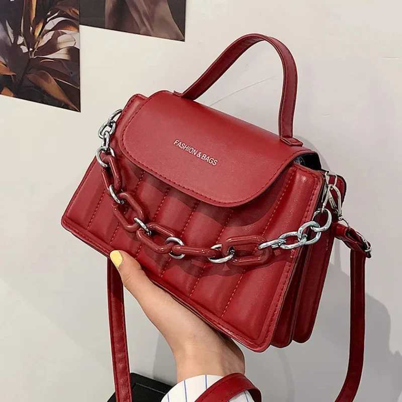 New Chains Shoulder Bag Women Solid Color Crossbody Bag Designer Ladies Messenger PU Leather Handbag Luxury Top-handle Bag Y250528
