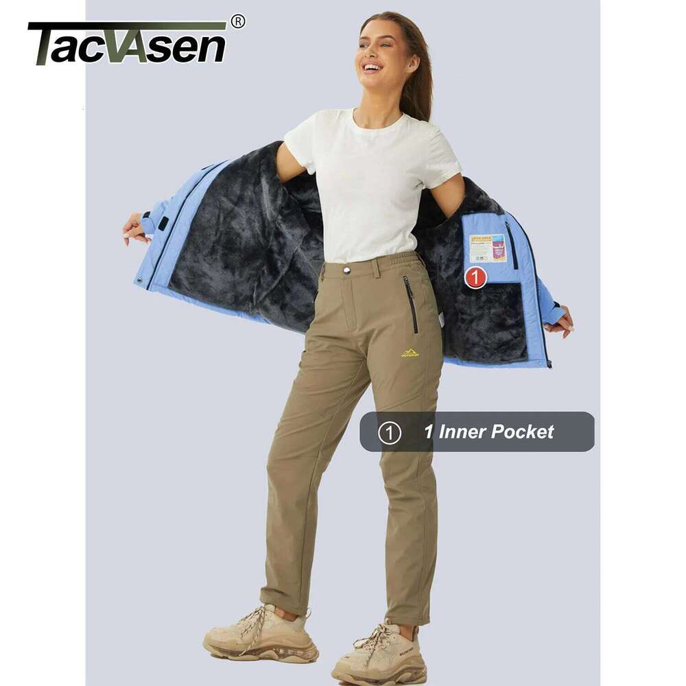 TACVASEN Women Winter Fashion Ski Snowboard Thermal Fleece Waterproof Fish Casual Work Rain Jacket Coat Windbreaker Parka
