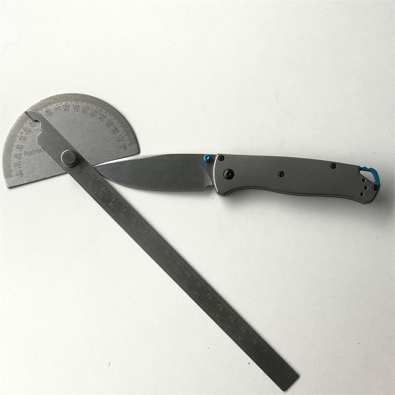 Titanium Alloy Handle 535 Folding Knife Stone Wash D2 Blade Outdoor Camping Safety Pocket Knives