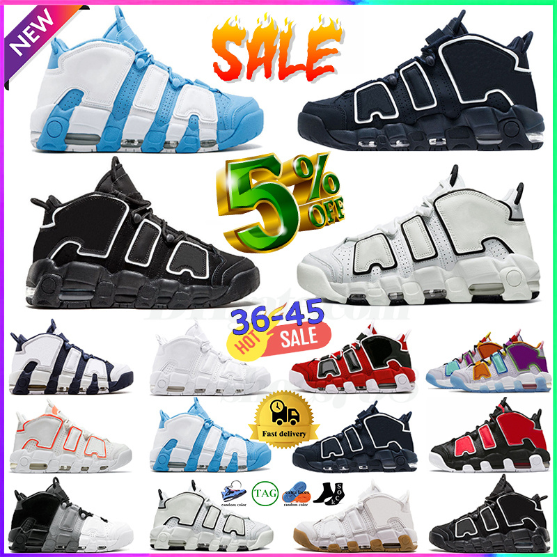 Designer shoes Men Women basketball shoes Mid Cut Sneakers 96 Tri-Color Pippen Total Orange White Sunset Black Bulls University Blue Sport Trainers shoes size 36-45