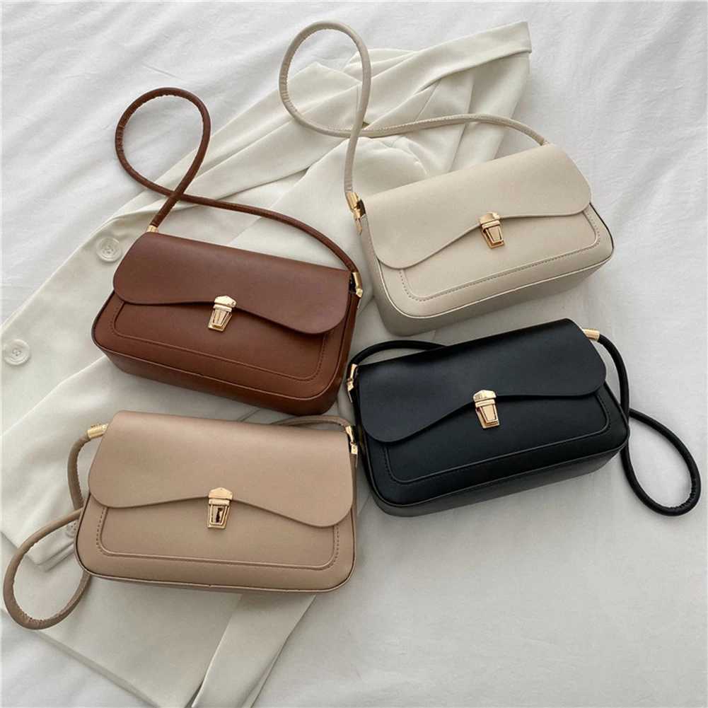 Women Minimalist Shoulder Bag PU Leather Leisure Underarm Bag Solid Color Tote Handbag Fashion Handbag Daily Bag for Ladies Y250528
