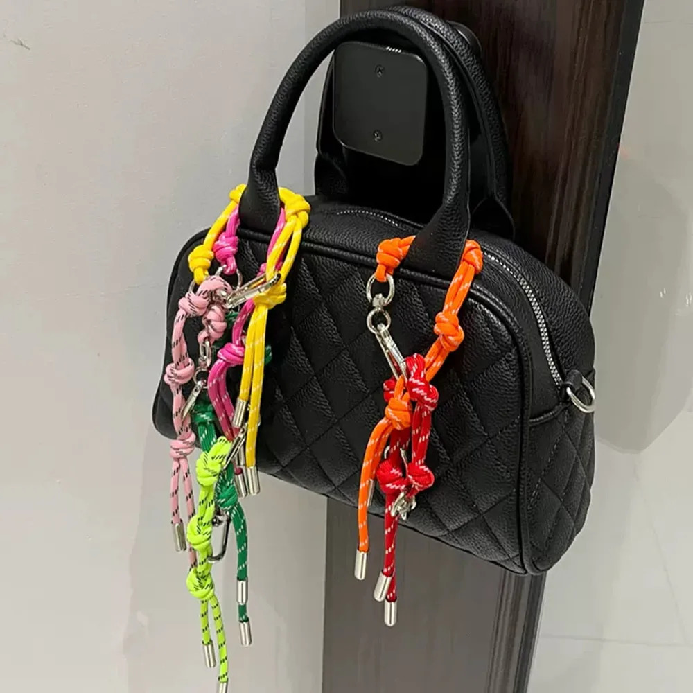 Creative Colorful Braided Lanyard Keychain Anti-Lost Knot Nylon Rope Keyring For Women Men Car Bag Pendant Accessories Gifts 250527