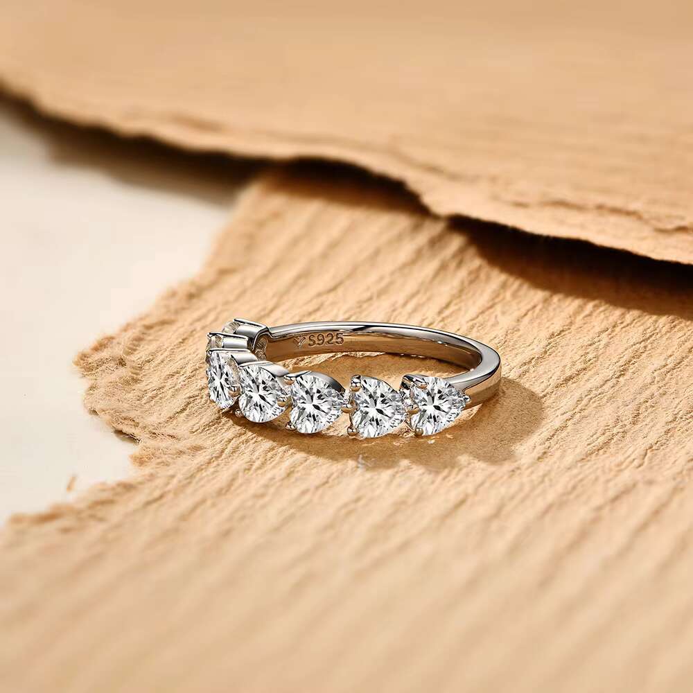 Fine Jewelry D Color VVS Heart Cut Moissanite 925 Sterling Silver Wedding Engagement Ring for Women With Gra Certificate