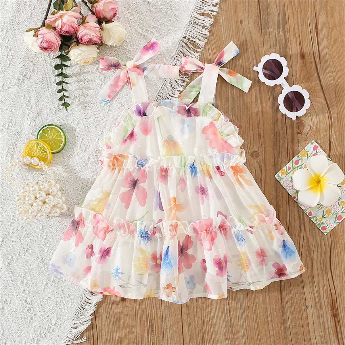 Girls Childrens Clothing Summer New Suspender Floral Skirt Sweet And Cute Style Butterfly Bow Princess Skirt For Baby Girls X250528