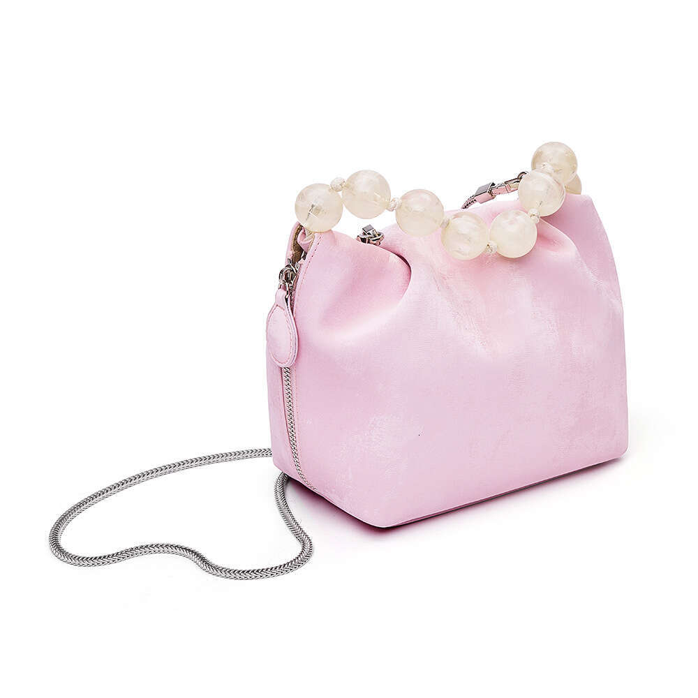 High-end Chinese Style Velvet Handbag for Women, New Fashionable Crossbody Beaded Genuine Leather Shoulder Bag