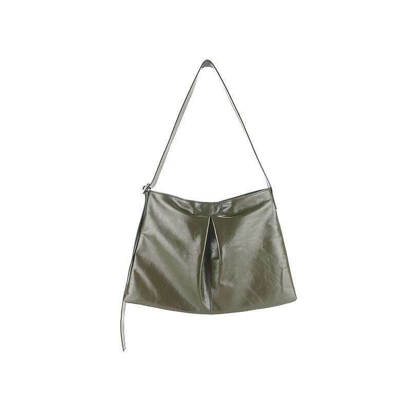 Autumn Winter New Large Capacity Tote Commuter Versatile Simple Underarm Top Layer Oil Wax Genuine Leather Women's Bag