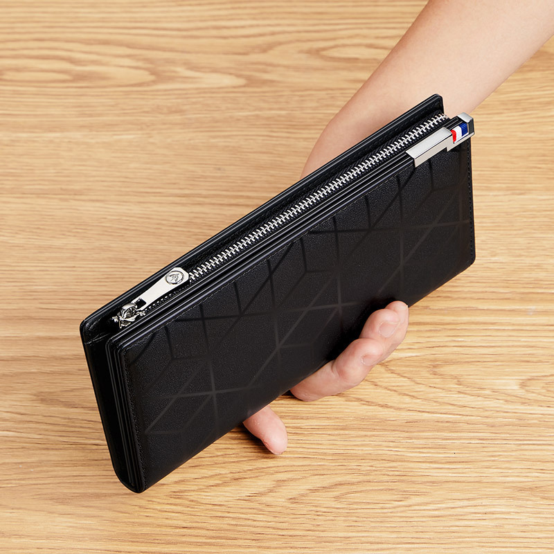 Free Shipping Genuine Leather Designer Bag Long Fashionable Business Men's Handbag With Multiple Card Slots Simple Card Bag High-quality Cowhide 